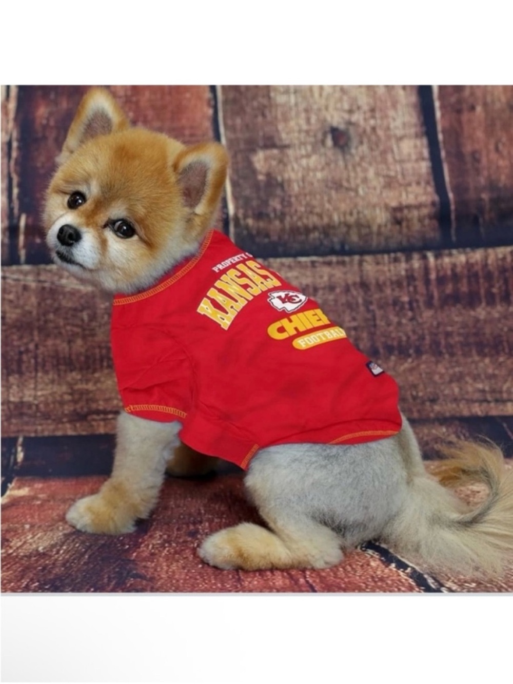🆕-NFL Kansas City Chiefs Dog T-shirt Large.- Licensed Shirt for Team.